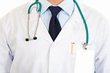 Medical doctor with stethoscope.  Close-up.
