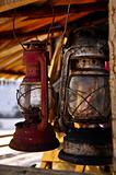 Rusted old petroleum lamps