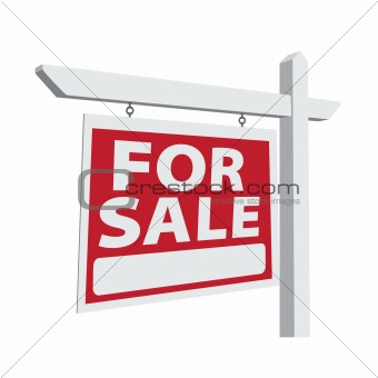 For Sale Vector Real Estate Sign Ready For Your Own Message.