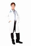 Full length portrait of asian young medical doctor