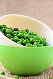 fresh green peas in a cup