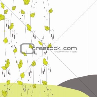 spring  background with leaf. vector illustration