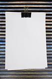 white blank note paper on wood background