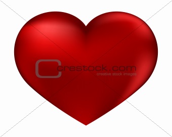 isolated red heart on a white background