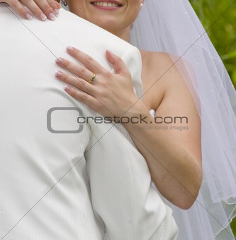 Wedding moments - bride inarms fiance
