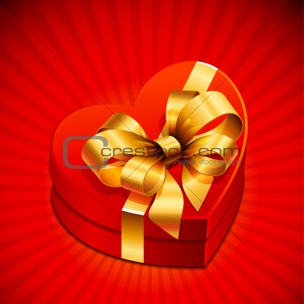  heart shape gift with golden bow