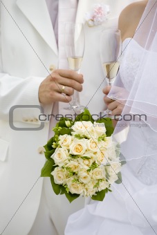 Wedding glasses with champagne
