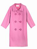 Pink wool luxury female coat