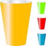 cups of various color isolated on white