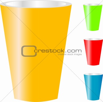 cups of various color isolated on white