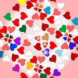 Floral valentines hearts romantic pattern background