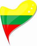 Lithuanian flag button heart shape