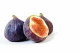 Three beautiful healthy fig isolated