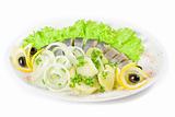 Herring with potato and vegetables