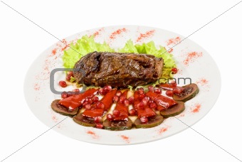 beef steak with pomegranate