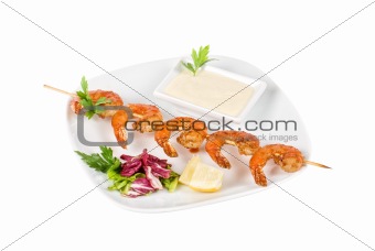 Fried kebab of shrimps