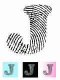 Fingerprint Alphabet Letter J