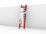 3d human ladder red