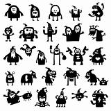 christmas monsters silhouettes