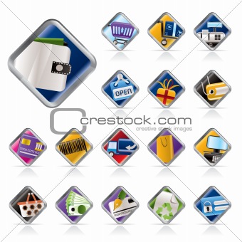 Online Shop, e-commerce and web site icons