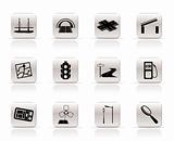 Simple Road, navigation and travel icons