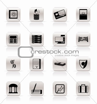 Simple bank, business, finance and office icons