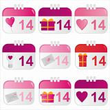 st. valentine's day calendar icons