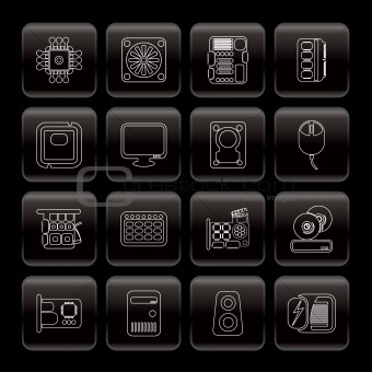 Line Computer  Performance and Equipment Icons