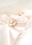 beautiful bridal necklace on pink background