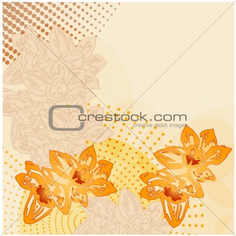 vector modern grunge background with flowers