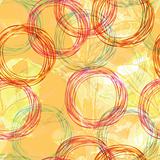 vector seamless background with circles and flowers