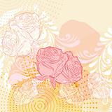 vector modern grunge background with roses with space for your t
