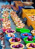 Onions on farm market