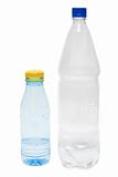 Two plastic bottles with water