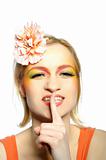 Concept of summer fashion woman with creative eye make-up