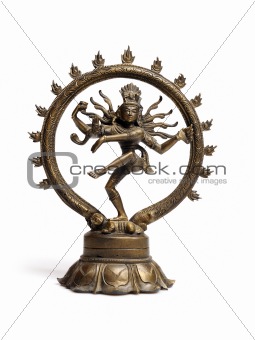 Statue of indian hindu god dancing Shiva Nataraja. isolated