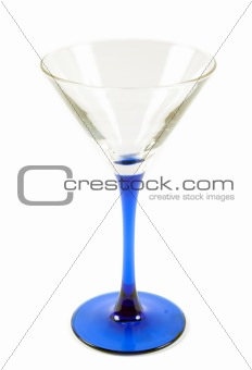 Glass for martini with blue drumstick