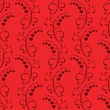 abstract floral red seamless vector background 