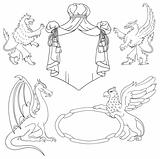 Vector heraldic monsters