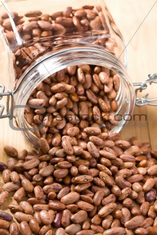 red beans in glass jar