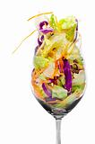 lettuce mix on a glass