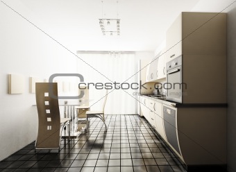 modern kitchen 3d render