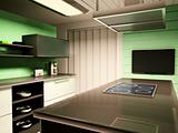 Interior of kitchen 3d render