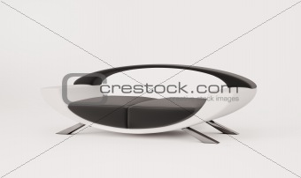 Modern black white sofa 3d