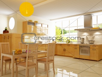 rendering of the kitchen interior in