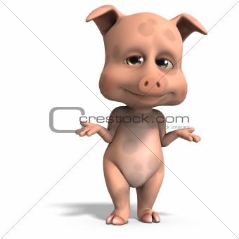 cute and funny cartoon pig
