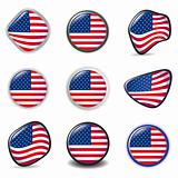 American Flag symbols icons Buttons vector illustration USA