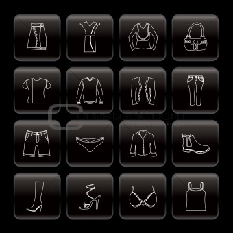 Line Clothing and Dress Icons