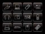 Line Hi-tech technical equipment icons