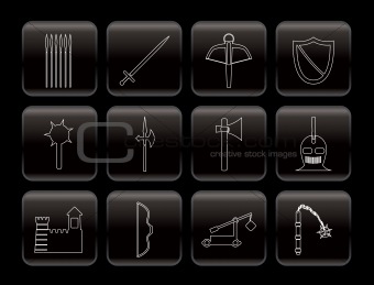 Medieval arms and objects icons